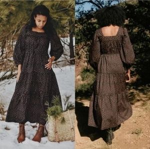 XL Christy Dawn The Finley Dress in Noir Pollinator Garden with canvas tote